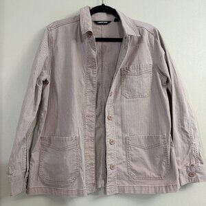 Land's End Women's Dusty Rose Pink Chore Jacket Blazer Size M 10-12 EUC